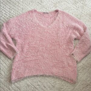 CUTE Pink Fuzzy Women's Sweater